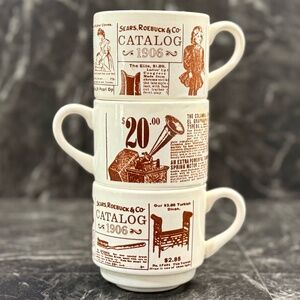 SEARS, ROEBUCK & CO 1906 Catalog Commemorative Ceramic Mugs (3)